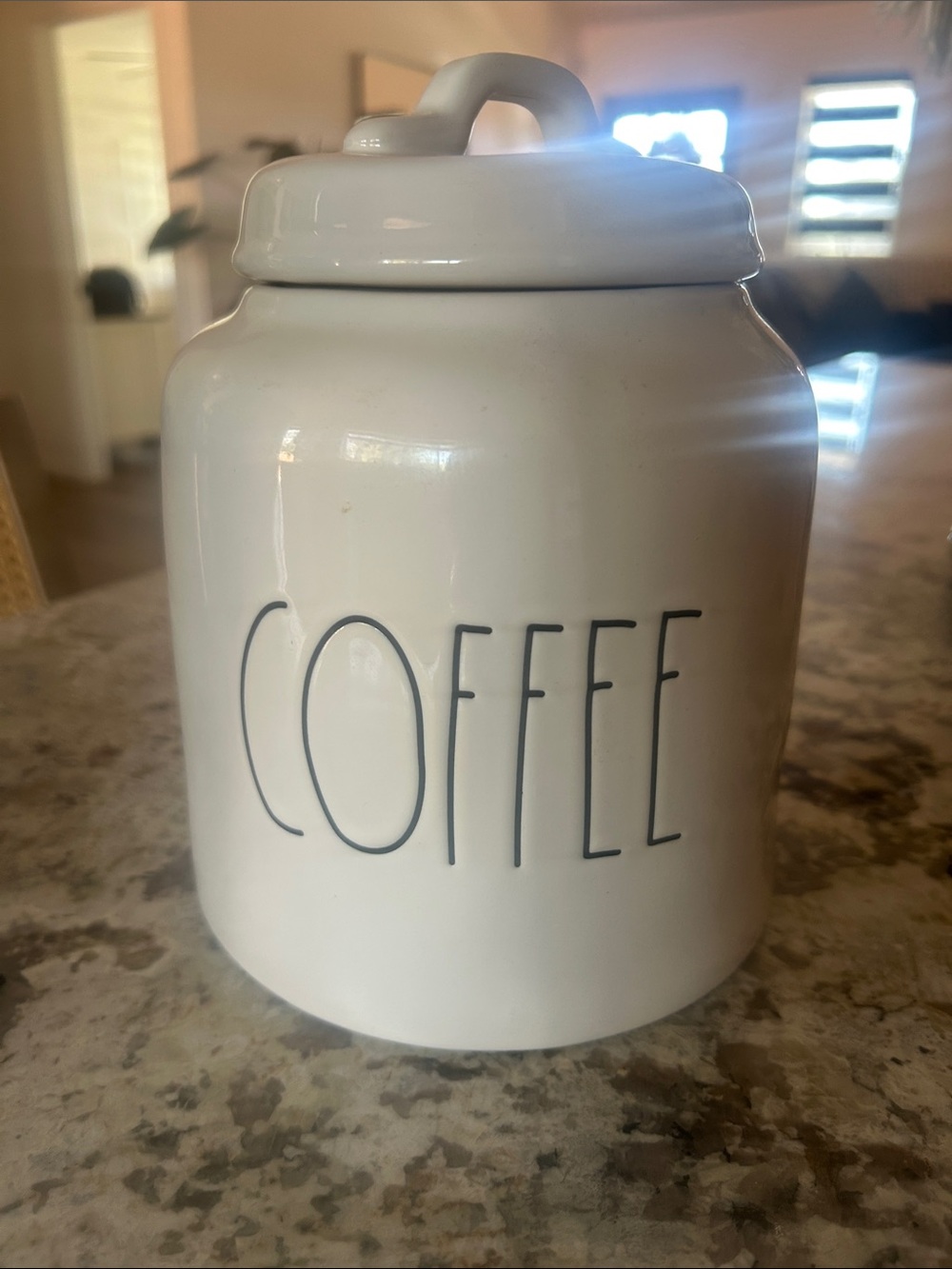 Rae Dunn White Ceramic COFFEE Canister
